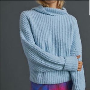 Anthropologie Light Blue Cowl Neck Sweater